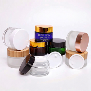 Pot cosmétique en verre personnalisé de 10g, 20g, 30g, 50g, rechargeable, avec doublure intérieure pour crème visage - Product Image 1