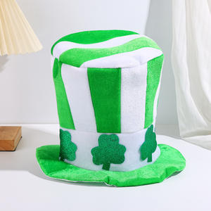 Chapeau de Fête à Rayures Vertes et Blanches Scintillantes Nouveauté en Gros pour Festival - Product Image 1