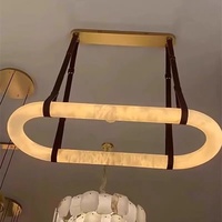 Lustre moderne en marbre à LED dimmable, CRI 90, pour salle à manger, design italien minimaliste haut de gamme, luminaire suspendu pour hôtel
