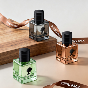 Tùy chỉnh bán buôn 30ml màu đen độc đáo chai thủy tinh nhỏ chai nước hoa với nắp hộp - Product Image 1