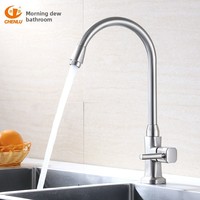 Robinet de lavabo monocommande à ouverture rapide en alliage de zinc brossé, à montage sur plan, avec cartouche céramique, design moderne pour cuisine