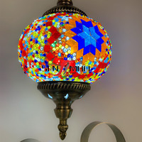 Lampe de table en mosaïque turque, art artisanal, verre teinté, lampe de bureau LED en forme de lune de la société Sensmuel