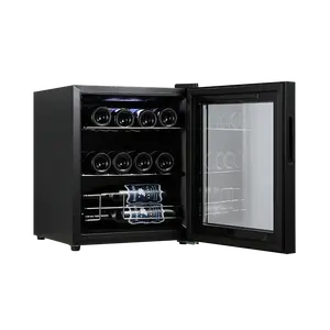 18ボトルワインクーラー冷蔵庫シングルゾーンコンプレッサー冷蔵庫ロック付き自立型キャビネット
