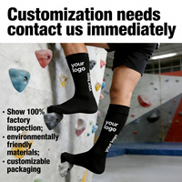 Chaussettes de sport pour jeunes avec broderie jacquard 3D, logo personnalisé, antidérapantes, respirantes, écologiques, chaussettes d'automne