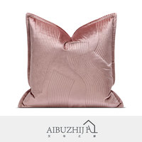 AIBUZHIJIA taie d'oreiller rose foncé carré luxe velours jeter oreiller couvre broderie housse de coussin