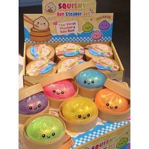 Hot Selling Cute Steamed Bun Stress Relieving Toy Glitter Dumpling Soft <b>Squishy</b> Texture Slow Rebound Ideal for Fidget Play - Product Image 1