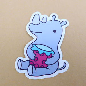 Etiqueta de PVC de impresión personalizada a prueba de agua, pegatina de dibujos animados de vinilo holográfica, reflectante, con purpurina, arco iris - Product Image 5