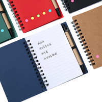 Cuaderno promocional de papel Kraft personalizado al por mayor, combinación de pegatinas Post-It Not Nets para aviso de índice