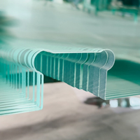 Vidrio Templado Transparente de Seguridad con Corte Mickey Mouse de 8mm, 10mm y 12mm, con Certificación CE y SGCC, para Puerta de Ducha