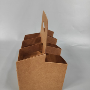 Cajas de papel Kraft Portavasos de café desechable a prueba de fugas con bandeja con asa de 2/4 orificios para bebidas calientes para llevar Mangas de papel a granel - Product Image 6