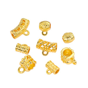 18K Gold Plated Round Pendant Spacer Bead Clasp Jewelry Buckle For Bracelet Necklace DIY Beading Supplies - Product Image 2