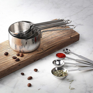 Juego de cucharas y tazas medidoras de acero inoxidable para uso transfronterizo. - Product Image 1