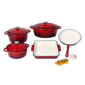 Casserole en <span class=keywords><strong>fonte</strong></span> émaillée classique populaire, cocottes pour la cuisine à domicile avec différentes couleurs et tailles, matériau métallique durable - Product Image 1