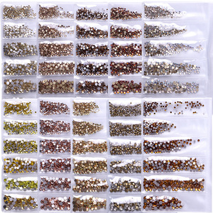6 Rejillas de Diamantes Brillantes AB de Base Plana para Decoración de Uñas, Pedrería de Cristal Brillante para Esmalte de Uñas de Marca Privada - Product Image 3
