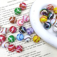 12mm 16mm mélange de couleurs colorées rondes UV AB perles de Baseball acryliques brillantes pour gros collier stylo à perles bijoux