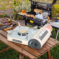 Réchaud à cassette au butane infrarouge portable à brûleur unique, cuisinière de table radiante avec arrêt de sécurité pour le camping, l'extérieur et la maison