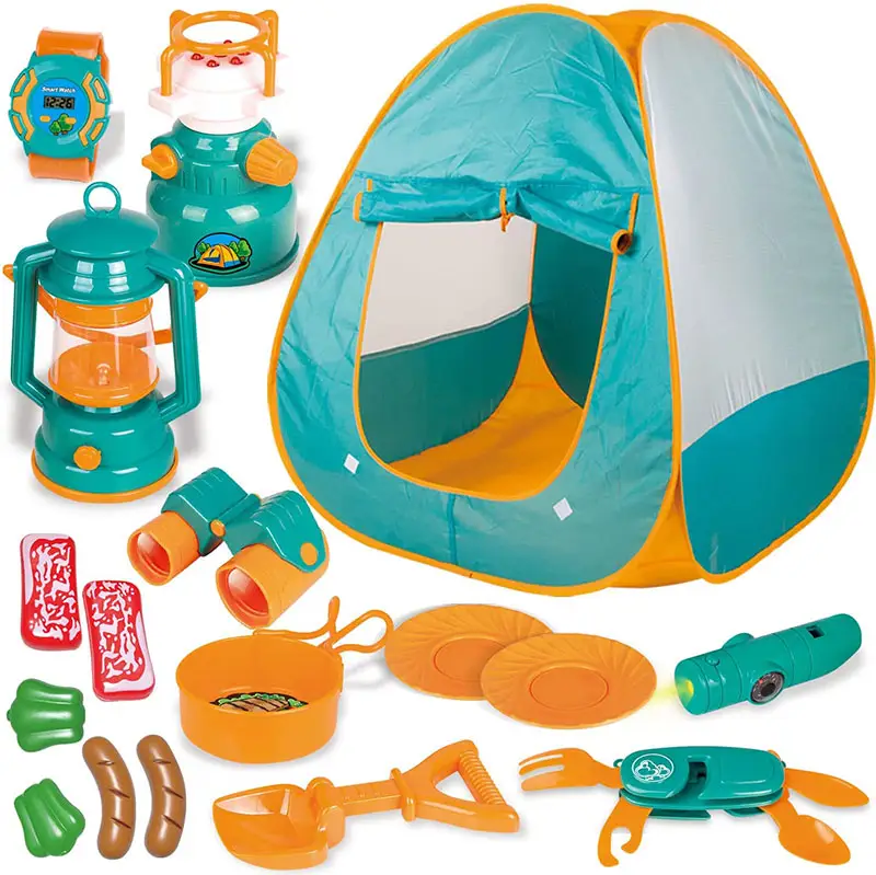 Outdoor Pop-Up Camping Gear 18 Pieces Set Toys Kids Play Tent For Sale