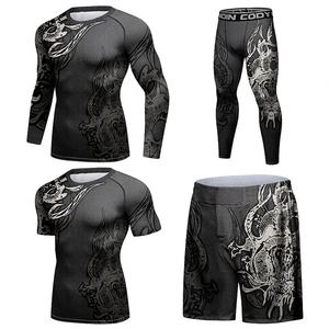 Vente en gros de rashguards MMA BJJ personnalisés, design élégant, compression pour hommes, manches longues, spandex/polyester UPF50+ - Product Image 2