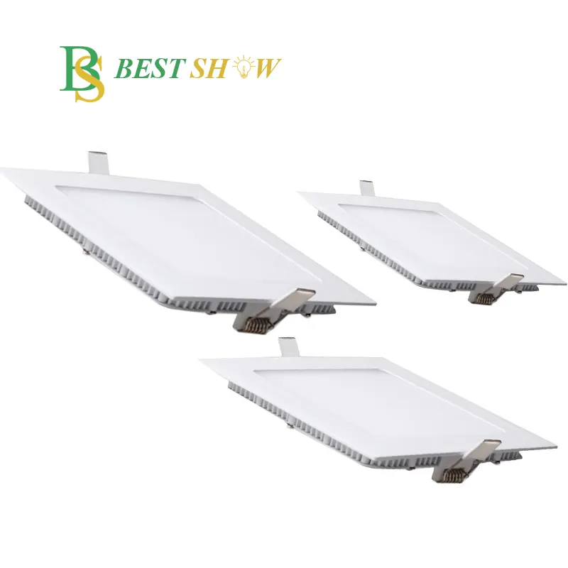 גבוהה CRI80 כיכר שקוע led פנל 24w 18w 15w 12w 9w 6w 4w 3w