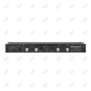 Micrófonos inalámbricos UHF de doble canal metálicos con 4 antenas, señal estable a 120 metros de distancia, ADX800, ideales para iglesias. - Product Image 3