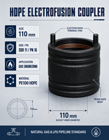 Raccord droit électrofusion HDPE 110 mm SDR11 PN16 pour la connexion de conduites d'eau et de gaz HDPE de même diamètre