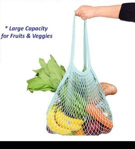 กระเป๋าผ้าตาข่ายพกพาแบบกำหนดเอง กระเป๋าช้อปปิ้งใส่ของชำนำกลับมาใช้ใหม่ได้ทันสมัย สีสันสดใส พร้อมโลโก้สั่งทำสำหรับใส่ผลไม้ - Product Image 6