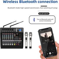 Depusheng 450W GM6X-4H amplificateur DJ numérique USB 6 canaux de haute qualité avec 4 microphones sans fil