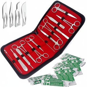QNQ Professional Veterinary Surgery Kit Manual-Driven Instruments Including Scissors <b>Needle</b> Holders Scalpel Handle OEM Design - Product Image 1