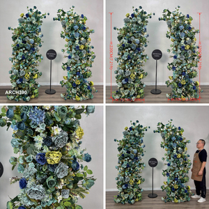 DKB Promotion : Arche de fleurs artificielles en soie et arrangements floraux avec boule, pour décoration d'événements de mariage, vert olive - Product Image 4