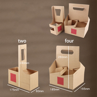 Sac kraft biodégradable en papier ondulé jetable, emballage de support de tasses de café