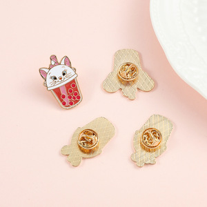 Ute-insignia de bebida de dibujos animados, broche de boba, alfileres de té con burbujas de animales - Product Image 2