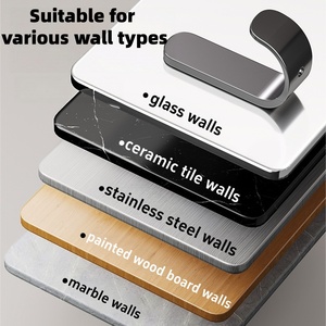 Crochet mural multifonctionnel en aluminium auto-adhésif sans perçage, en forme de <span class=keywords><strong>U</strong></span>, étanche et sans trace, pour manteaux, cuisine, salle de bain - Product Image 6