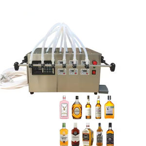 Mekanik içecekler için şarap, parfüm şişelenmiş su uçucu yağ Quantitativ 6-Head yarı otomatik sıvı dolum makinesi - Product Image 1