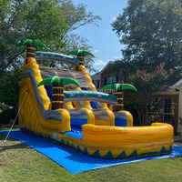 Prix de gros, toboggan aquatique commercial de couleur jaune, équipement de location pour événements, toboggans gonflables pour la location de fêtes