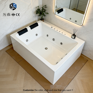 Bañera de Hidromasaje Acrílica Independiente para 1-2 Personas, Diseño Moderno, Ecológica, de Lujo, Color Blanco, con Grifo, para Baño Interior, Ideal para Proyectos Inmobiliarios - Product Image 1