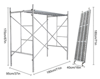 Échafaudage portable robuste en alliage d'aluminium avec stabilisateurs pour travaux de construction et d'entretien de bâtiments de bureaux EN1004
