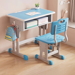 Ensemble de bureau et chaise en métal moderne réglable en hauteur pour bureau à domicile ou salle de classe