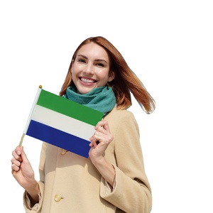2024 Usine Offre Spéciale Sierra Leone Poteau en bois Drapeau agité à la main pour les vacances générales - Product Image 1