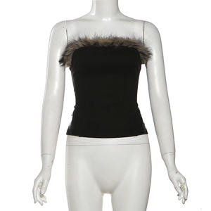 Ensemble jupe femme Viviblook Z0115ST02, nouveau, sexy, sans manches, crop top sans bretelles, jupe taille haute, ensemble ceinture, tenue de boîte de nuit - Product Image 4