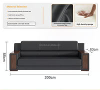 Nouvel ensemble canapé et table basse de réception de bureau moderne chinois - Écologique, personnalisable, éponge haute densité, mobilier de bureau à domicile