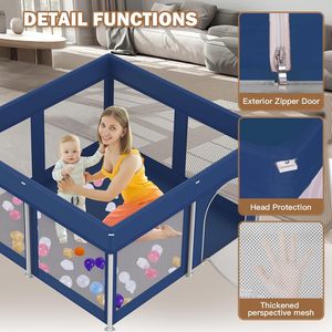 Base antideslizante de seguridad Baby Playard 50in * 50in Valla de Juego plegable Caja de juegos para niños Corralitos para niños - Product Image 4