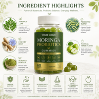 Gummies Probiotiques au Moringa Marque Privée OEM/ODM – Complément Alimentaire Naturel pour la Gestion du Poids – Vente en Gros