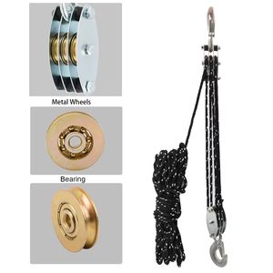 <span class=keywords><strong>Polipasto</strong></span> de <span class=keywords><strong>cuerda</strong></span> <span class=keywords><strong>manual</strong></span> Sistema de polea Polipropileno <span class=keywords><strong>Polipasto</strong></span> de <span class=keywords><strong>cuerda</strong></span> 50 pies 2000 Carga de ruptura con ganchos de acero - Product Image 3