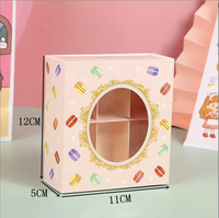 Boîte à macarons en carton blanc avec fenêtre transparente, type tiroir, pour chocolats et desserts