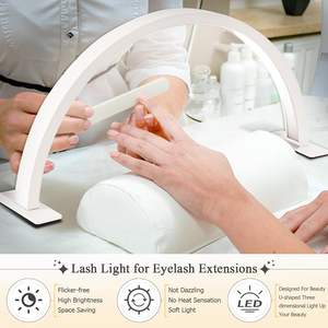 24 pulgadas LED UV belleza <span class=keywords><strong>media</strong></span> <span class=keywords><strong>luna</strong></span> bordado lámpara uñas pestañas ceja tatuaje cuidado en forma <span class=keywords><strong>de</strong></span> U lámpara <span class=keywords><strong>de</strong></span> pie para sombra <span class=keywords><strong>de</strong></span> ojos - Product Image 5