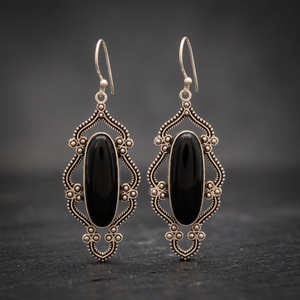 Handmade Brass Drop Earrings Rhodium Plated Boho Fashion Earrings - Product Image 3
