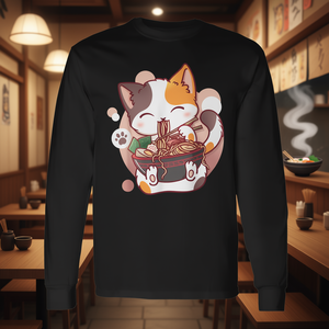 Camiseta de manga larga japonesa Ramen Cat Anime Kawaii Neko - Product Image 3