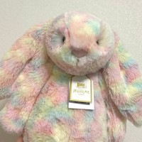 Peluche Jellycats Super Douce Remplie de Coton PP, Dragon Violet avec Sac Anti-Poussière Complet, Dragon Ciel & Arc-en-ciel, Lapin Bonnie