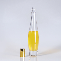 Bouteille de verre à liqueur vide de luxe, haute et fine, pour boissons gazeuses, vin de fruits, 175 ml, 275 ml, 375 ml, 500 ml