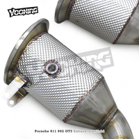 Tuyau d'échappement droit en acier inoxydable de longueur égale pour Porsche 911 992 GT3 4.0 2017-2023